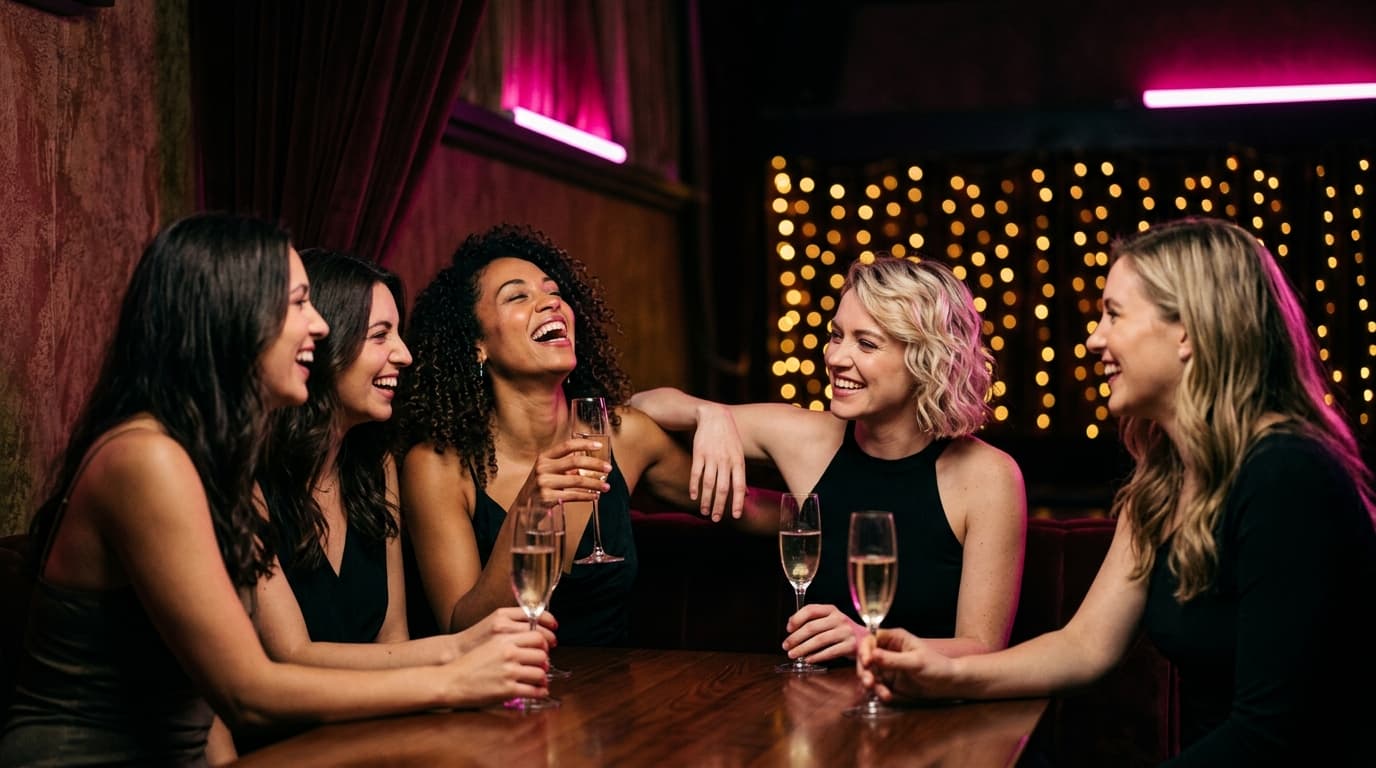 Women celebrating at an exclusive Women Fun Party night